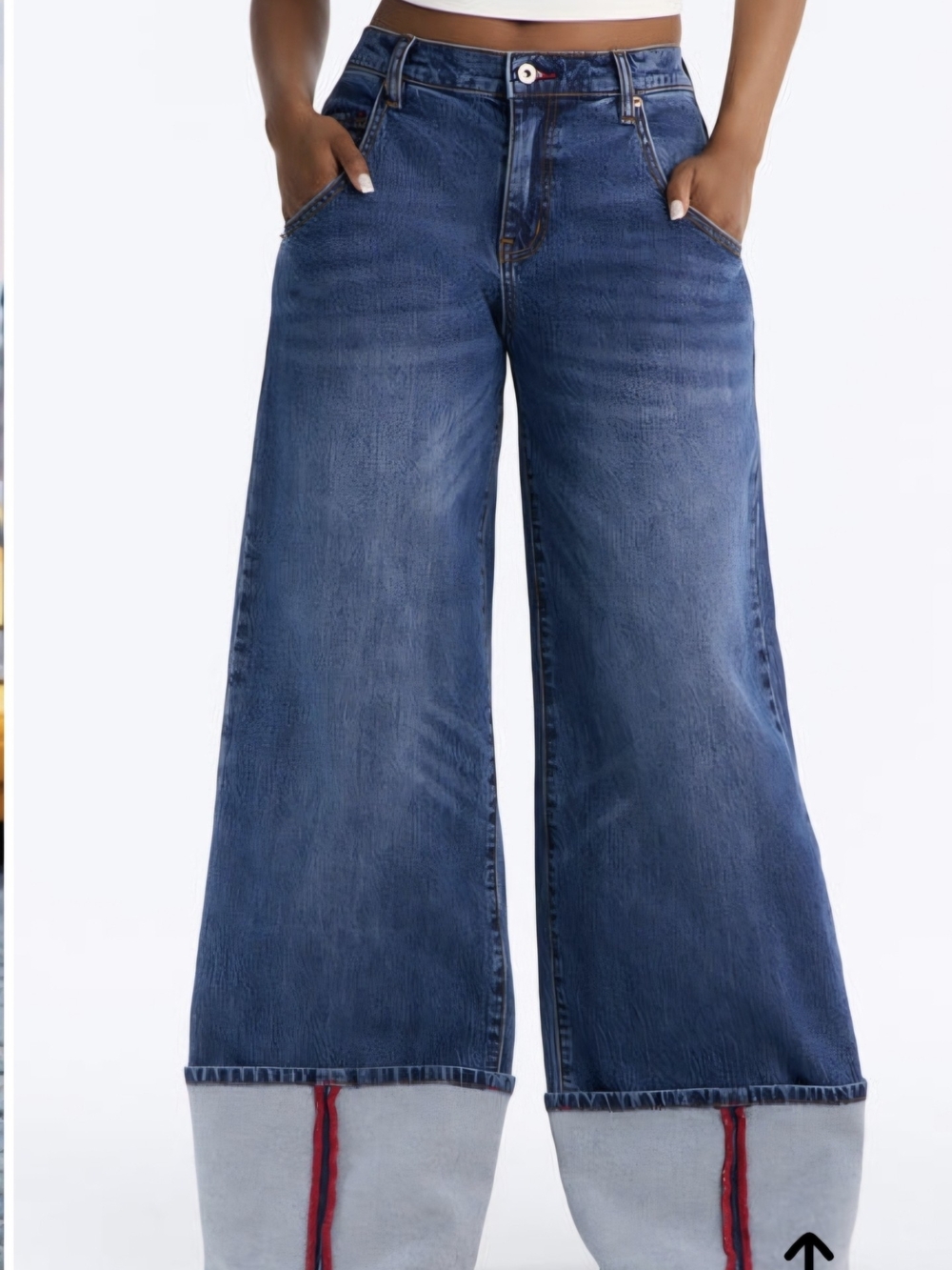 Fashion Nova Wide-Leg High-Rise Jeans in Indigo Blue